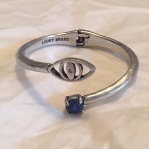 NWOT LUCKY BRAND Silver Eye Lapis Bangle Cuff